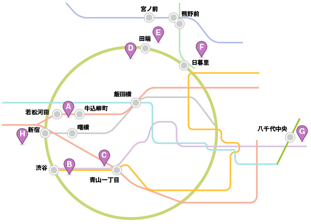 附属医療施設マップ